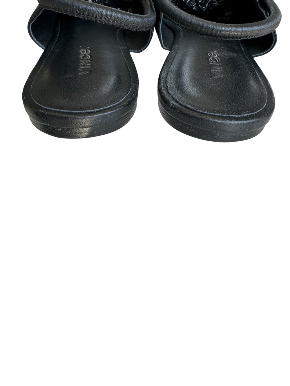 VINCE Cadya Squared Toe Slingback Flat Sandals Black Sheepskin Leather - Picture 6 of 12